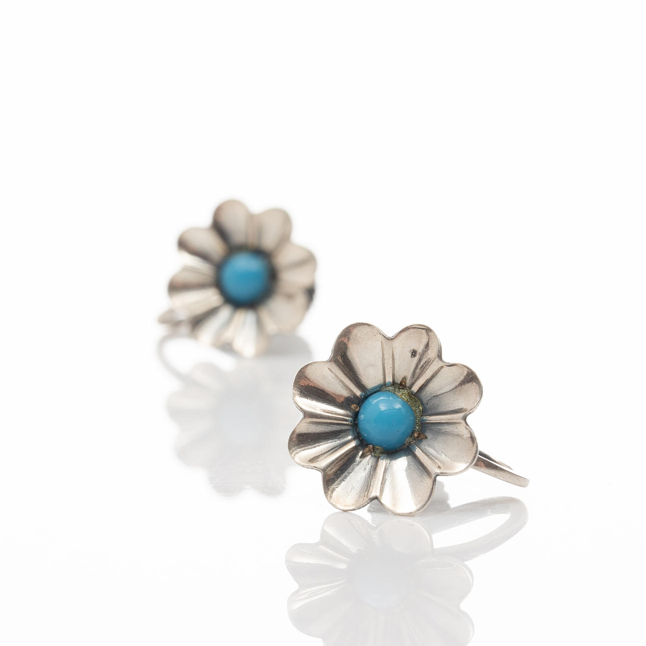 EARRINGS, Silver, Turquoise, Saarela Arvo.