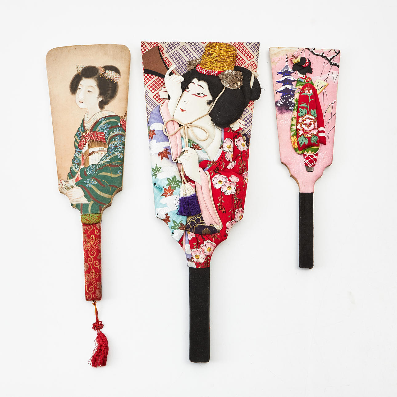 HAGOITA, 3 stycken, för Hanetsuki, Japan, 1900-tal. Asiatika - Trä ...