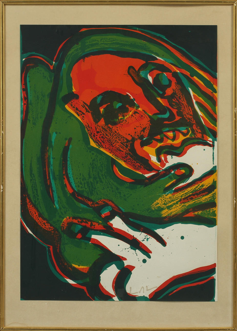 BENGT LINDSTRÖM. Figurkomposition, färglitografi, signerad och numrerad 130/150.