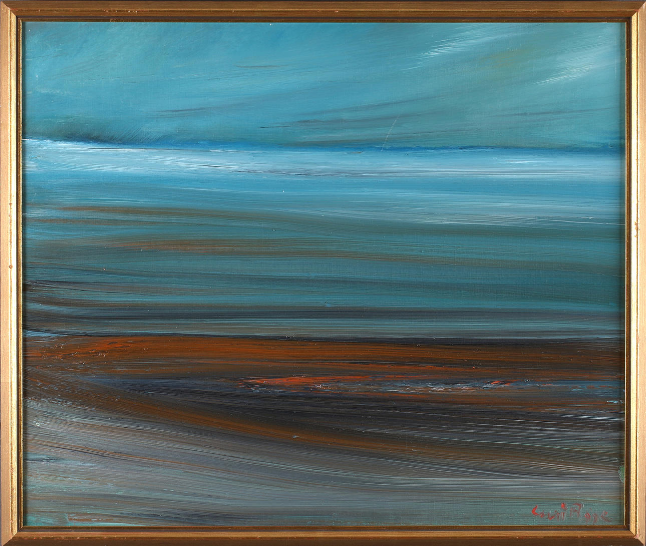 CURT AGGE. "Första snön", olja på duk, signerad.