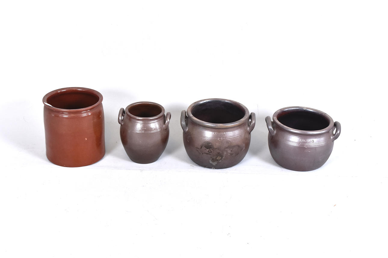 MUG, 3 + 1 pcs, glazed stoneware and earthenware respectively.