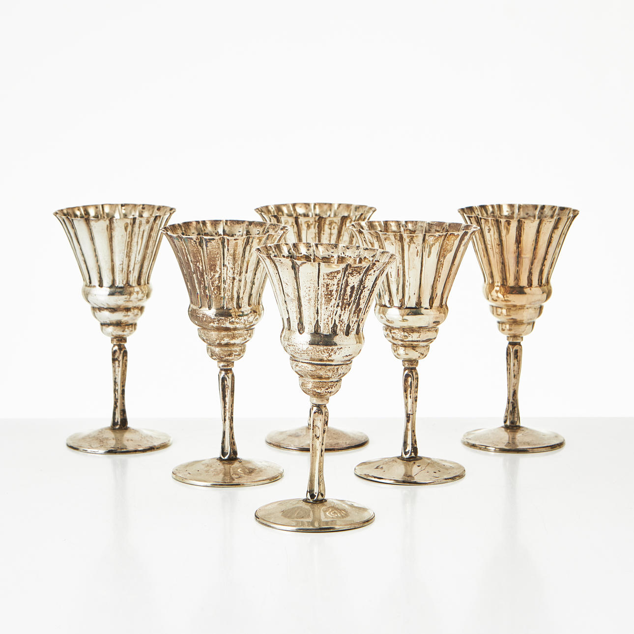 BÄGARE, 6 st, silver 900, Mexiko.