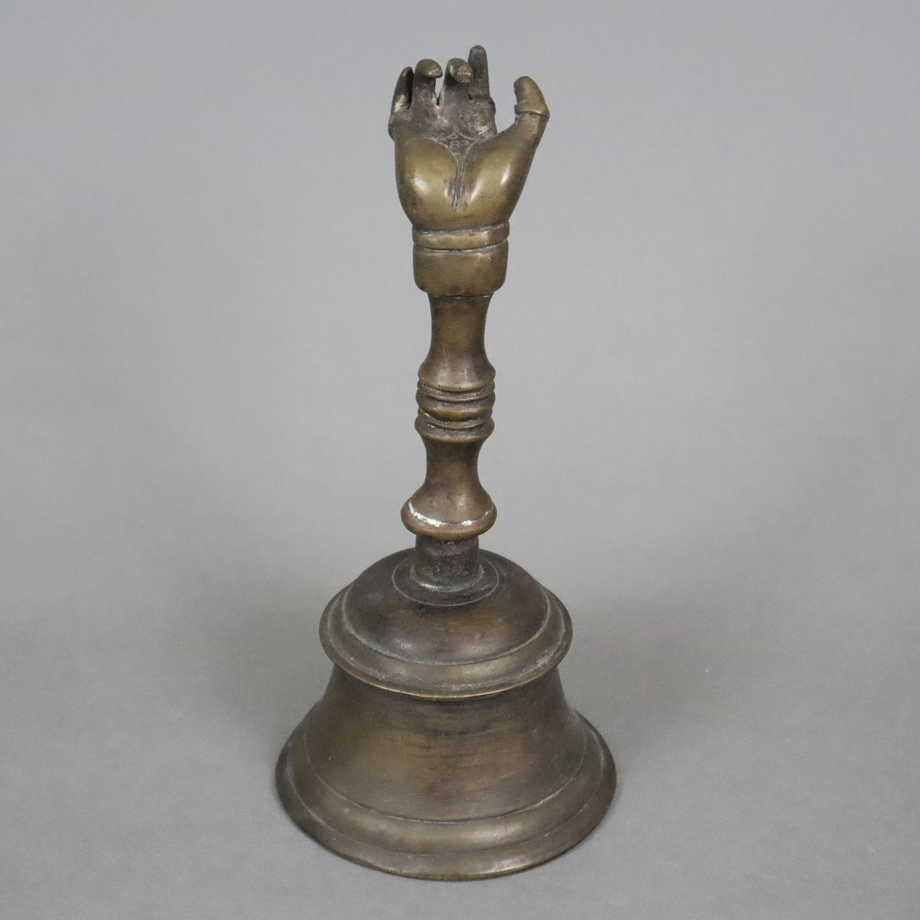 Antique TABLE BELL - bronze, dark patinated.