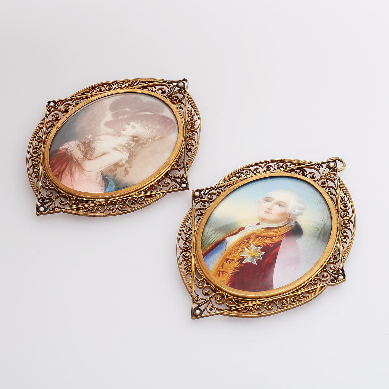 MINIATYRMÅLNINGAR, 2 st, 1800-tal.