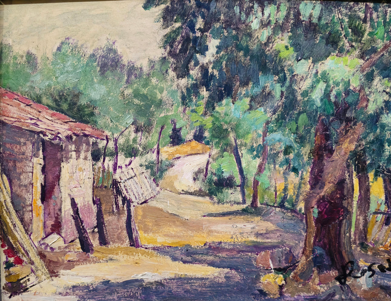 RURAL LANDSCAPE. OIL ON TABLETS. SIGNED ROSELL.