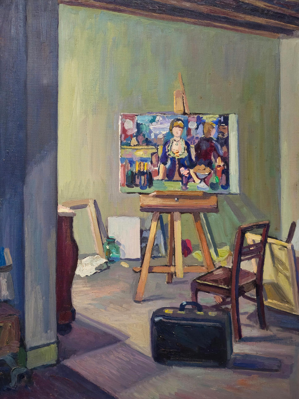 ANONYMOUS. PAINTER'S STUDIO. OIL ON CANVAS.