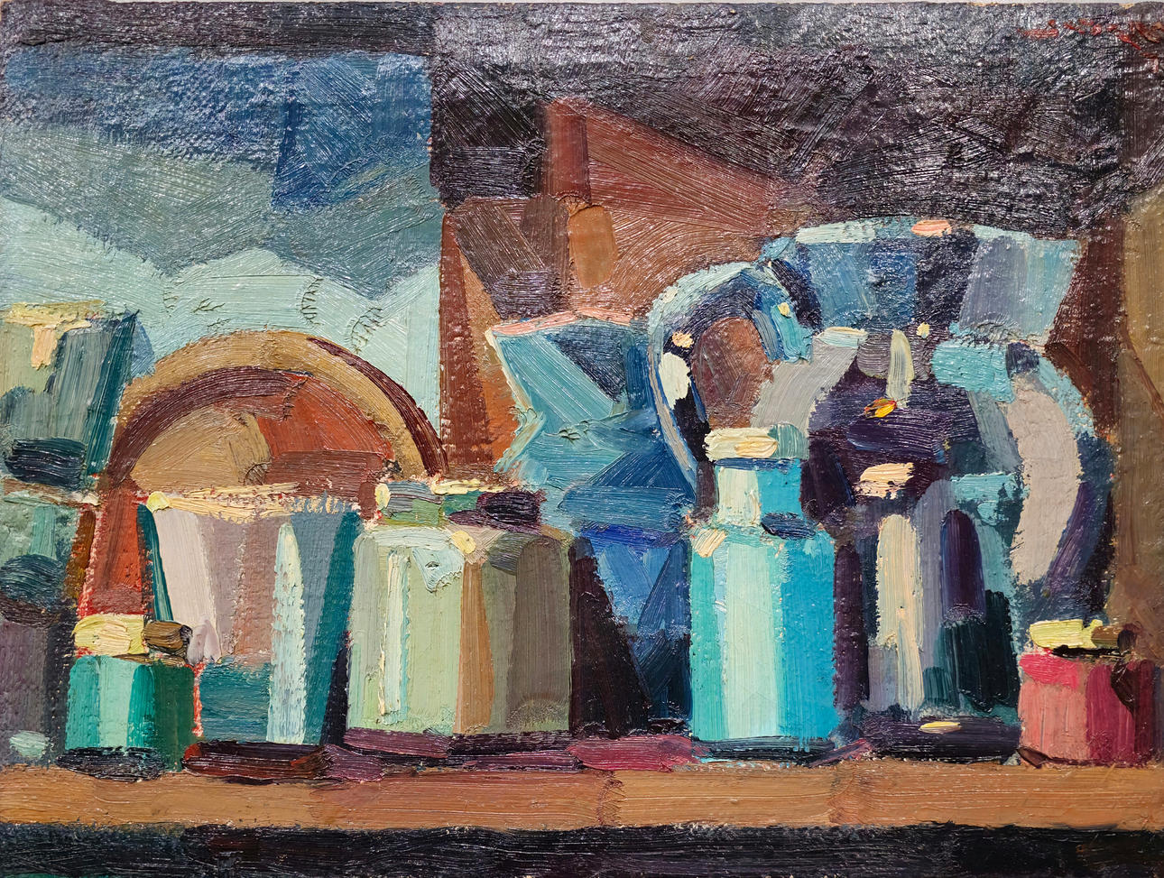 BODEGÓN DE COCINA. ÓLEO SOBRE LIENZO. ANÓNIMO.