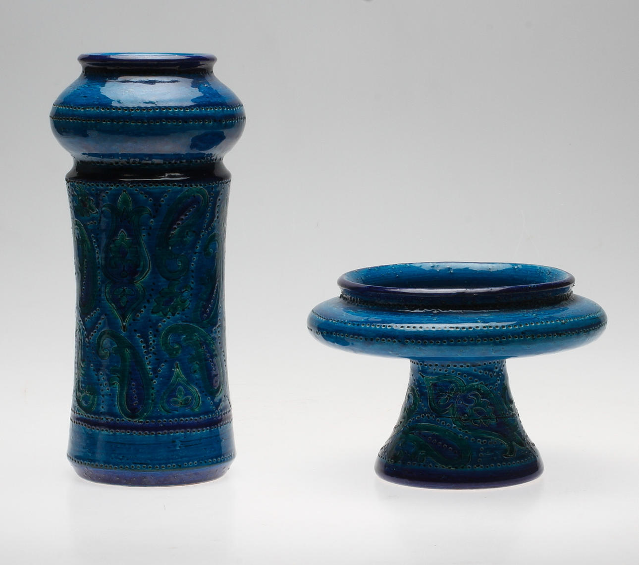 VAS och SKÅL, "Paisley". keramik, Aldo Londi, Bitossi, Italien.