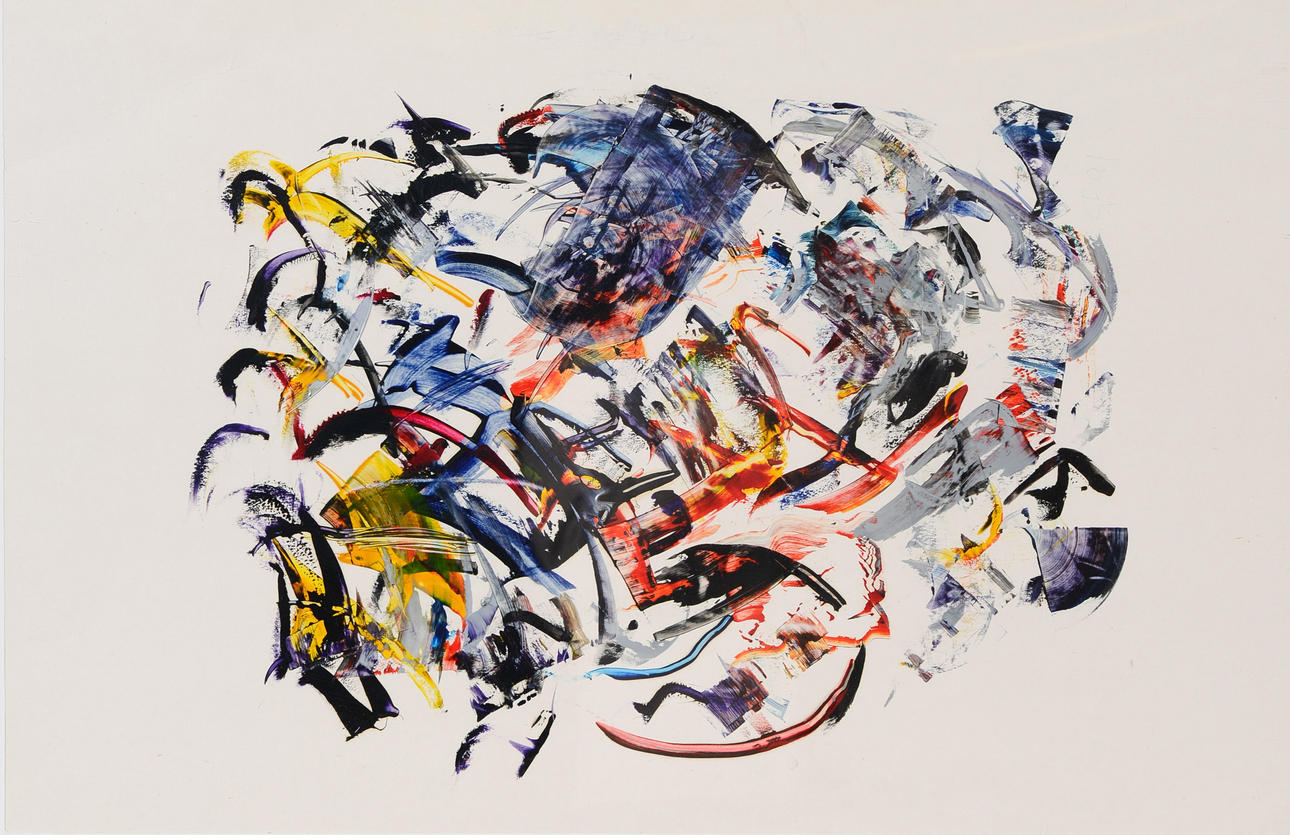 OKÄND KONSTNÄR. Composition, oil on paper, 1900/2000s.