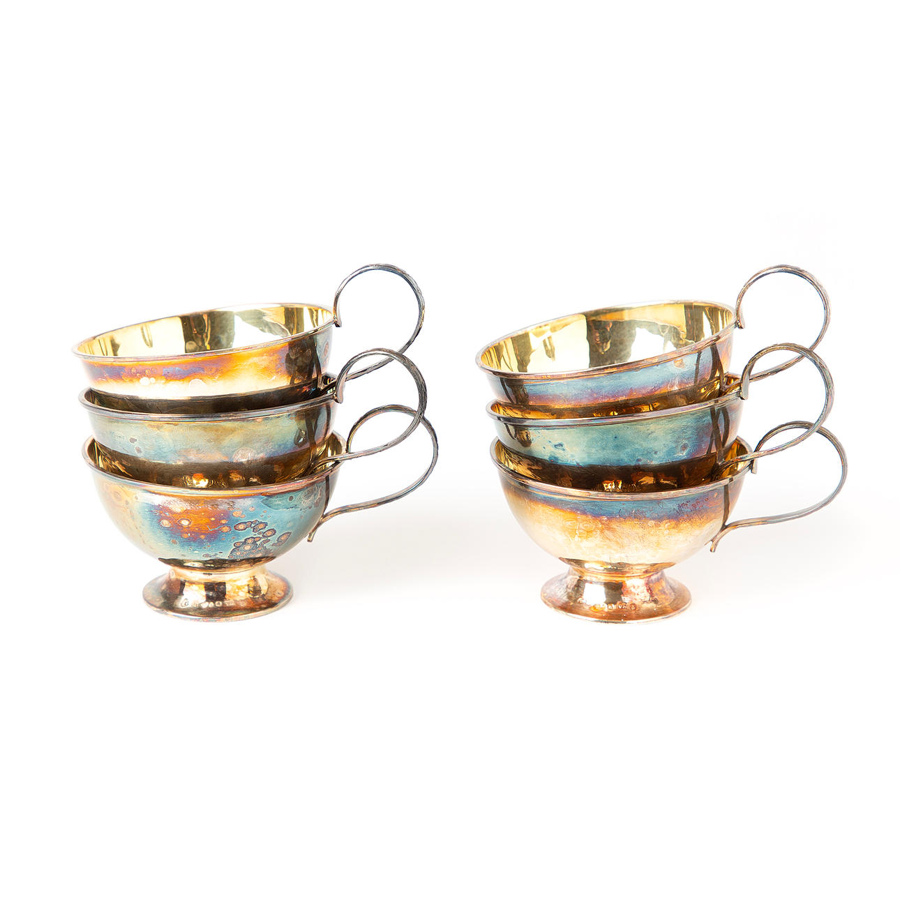 PUNSCHMUGGAR, 6 st, silver, GAB.