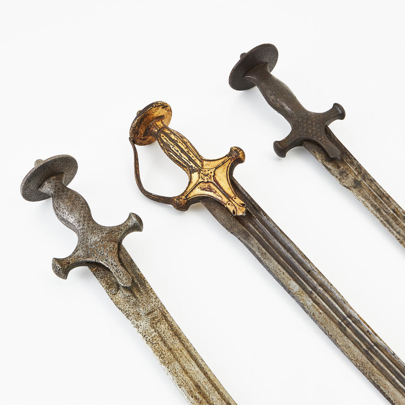 Three Indian TALWARS, 19th century or older.