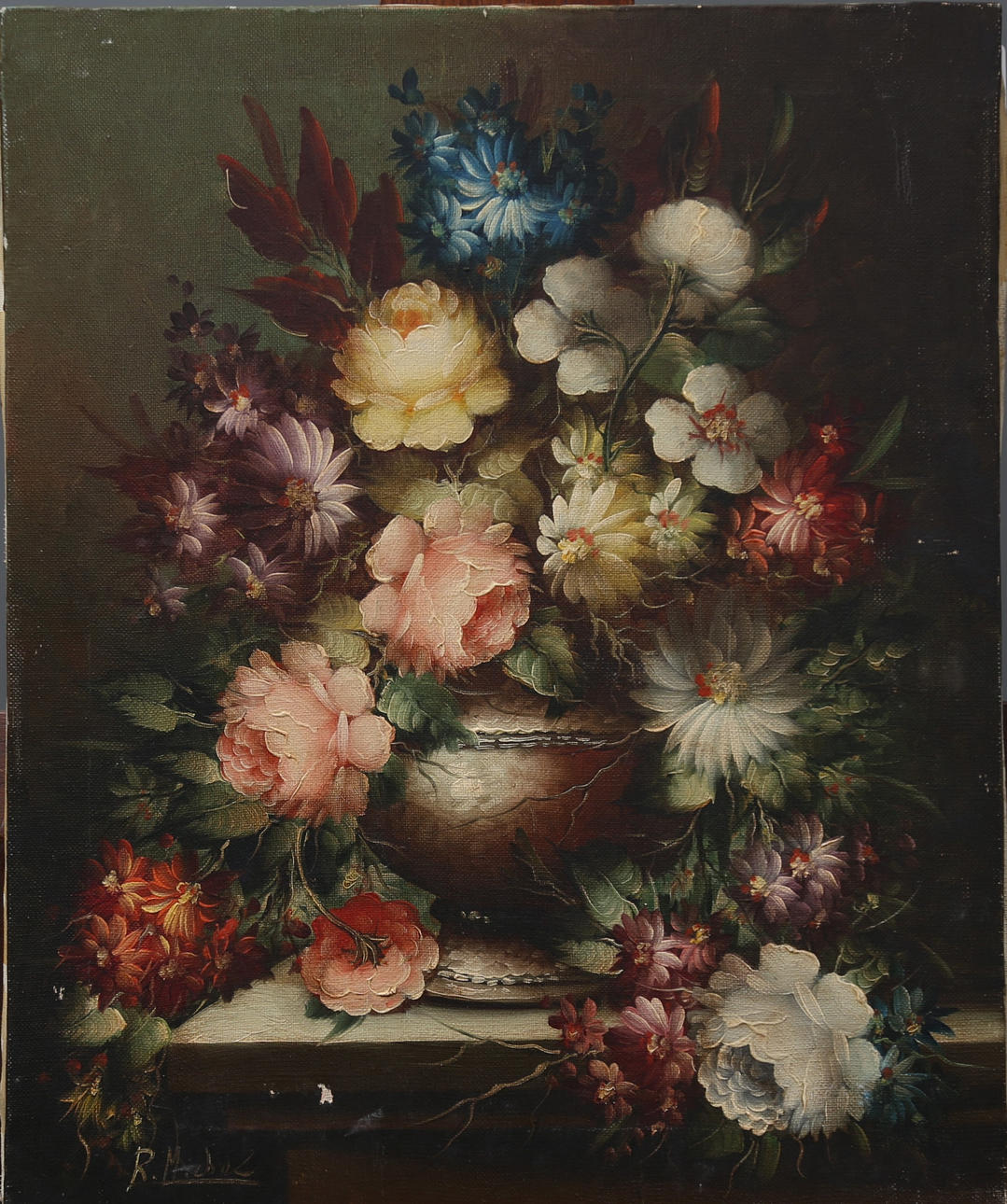 ROBERT MICHEL. Flowers vase.