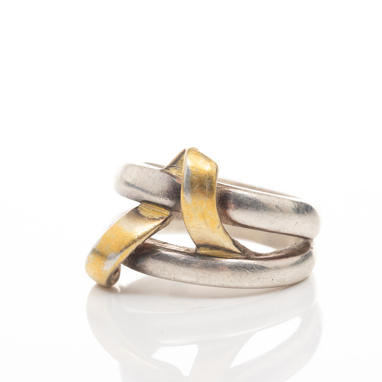 RING, Sterling silver, Gold plated decor.