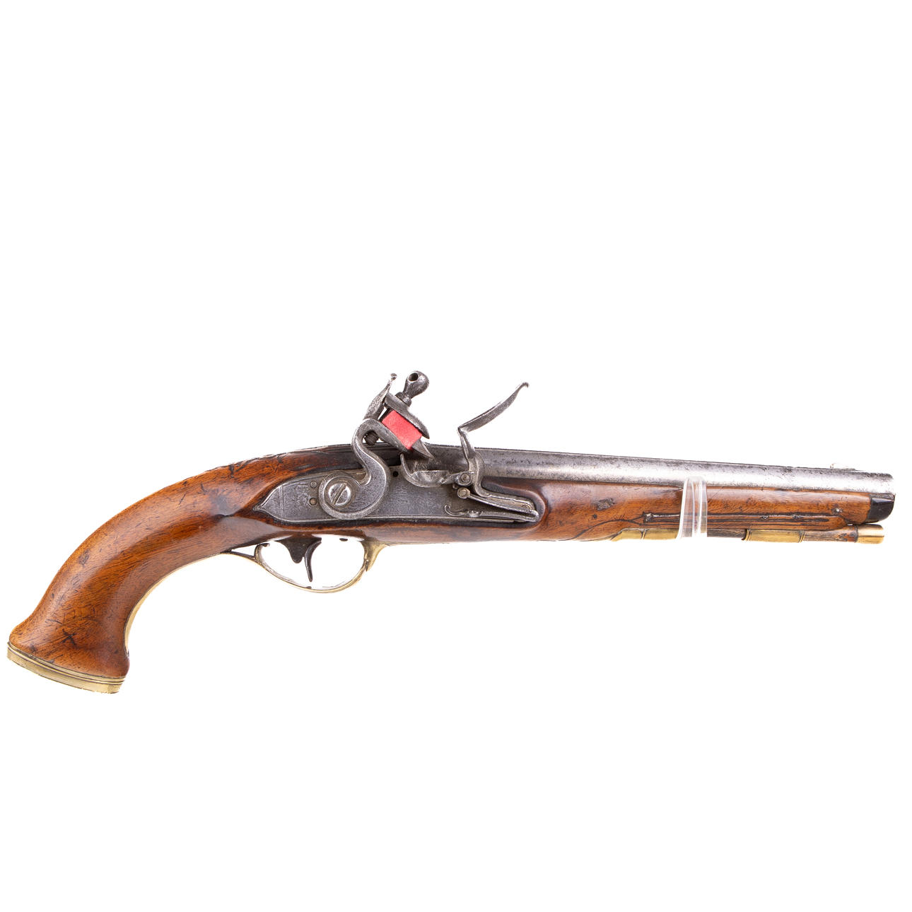 A 18th-century flintlock gun from England.