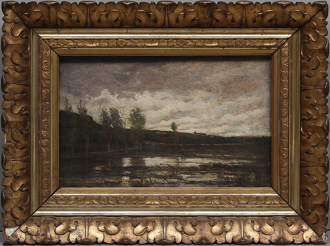 CHARLES-FRANÇOIS DAUBIGNY. Hans art. Olja på duk, 1800-tal, Frankrike.