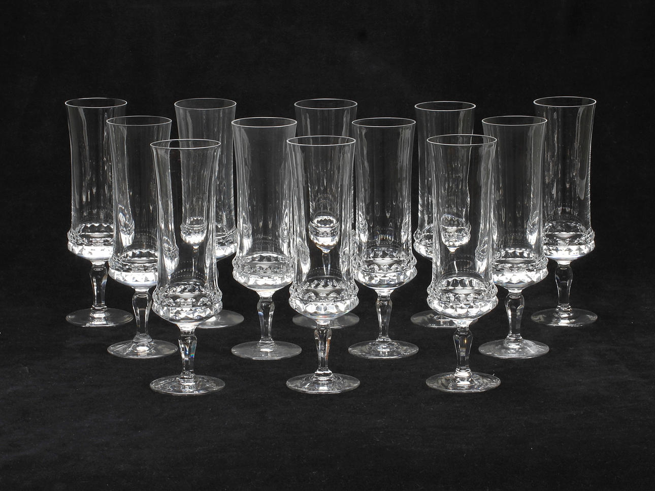 CHAMPAGNEGLAS, 12 st, "Silvia" Ingeborg Lundin, Orrefors.