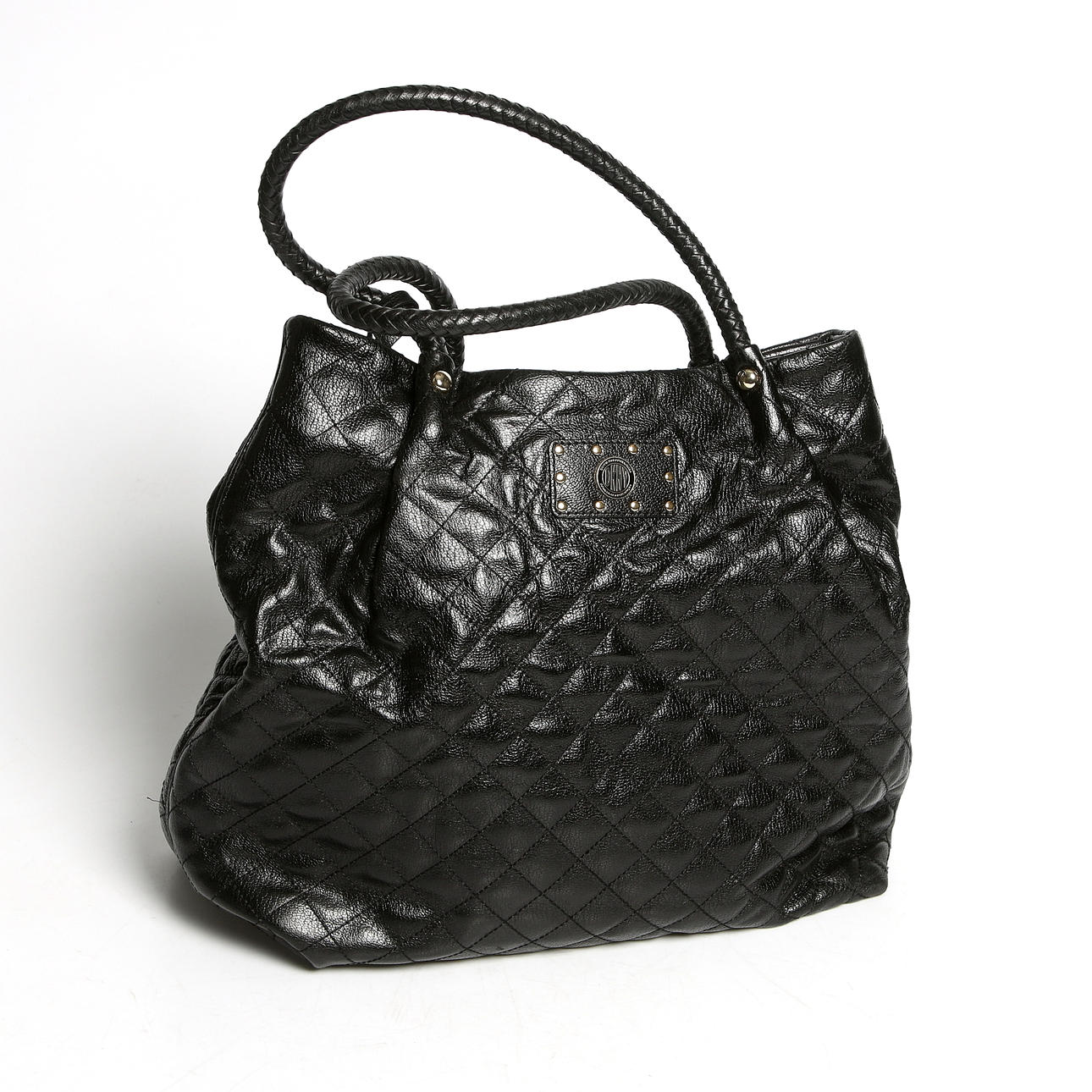 DONNA KARAN, DKNY. Väska, quiltat läder, "Shopper", svart, 2000-tal.