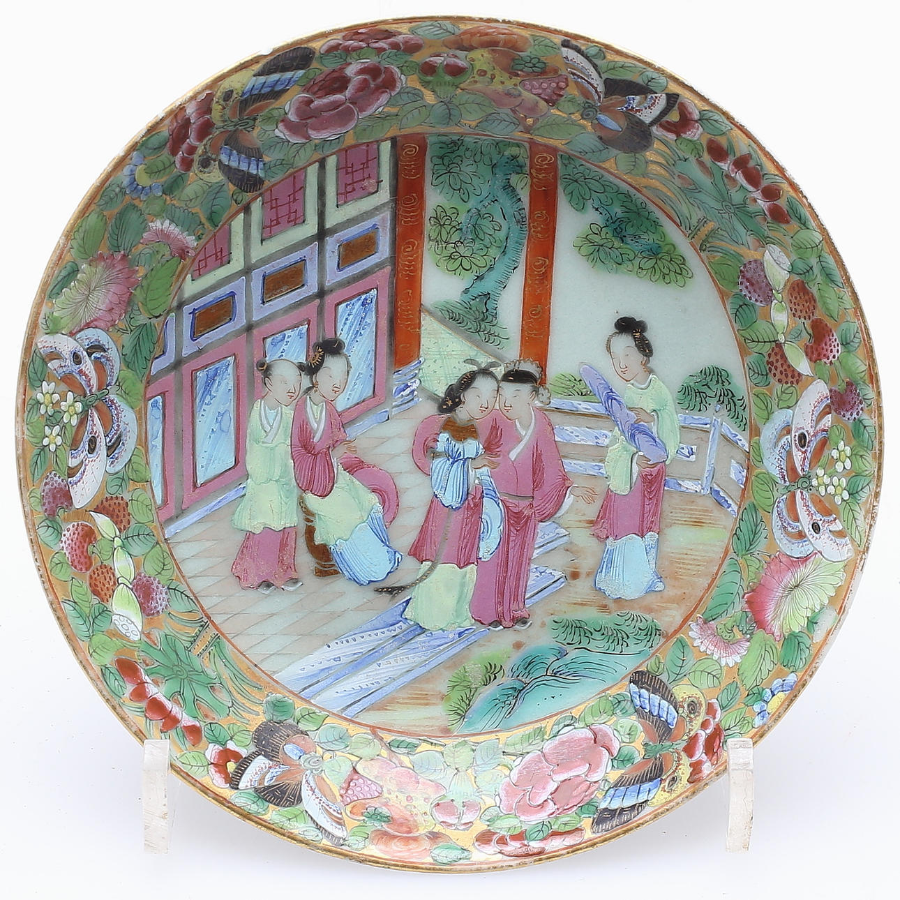 FAT, porslin, famille rose, Kina, 1800-tal.