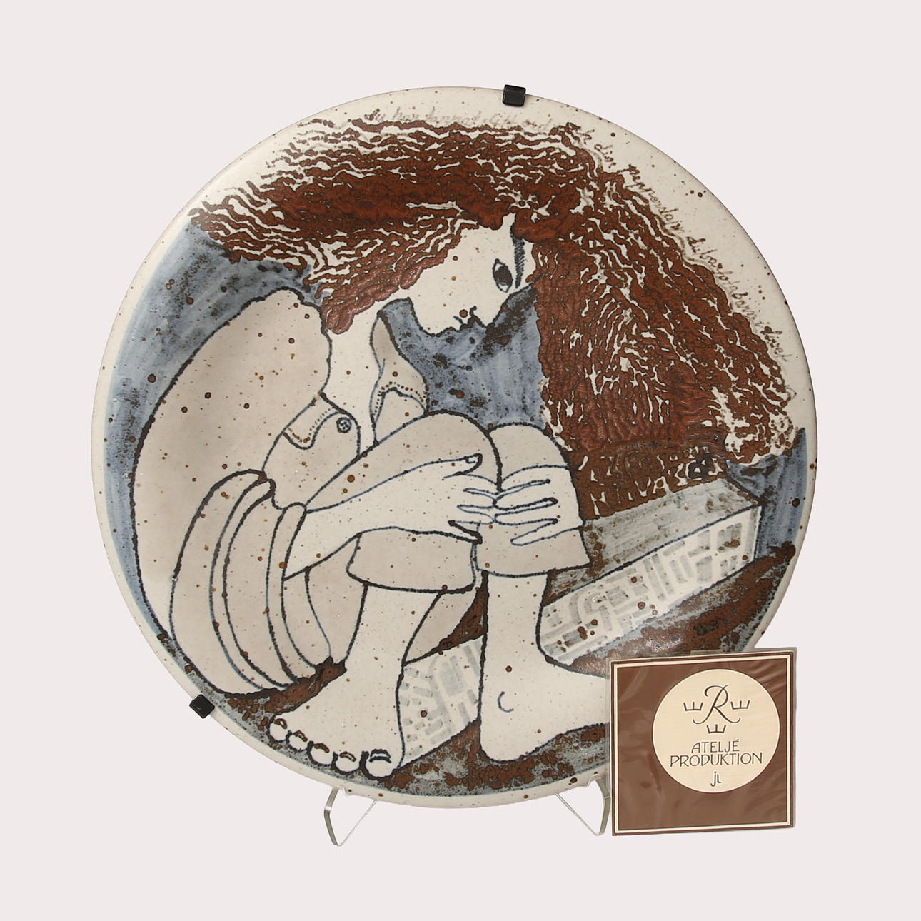 JACKIE LYND. Wall plate, stoneware, numbered 97/150, Rörstrand.