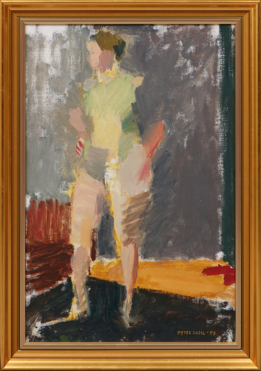 PETER DAHL. Model, oil on canvas, signed and dated -58.