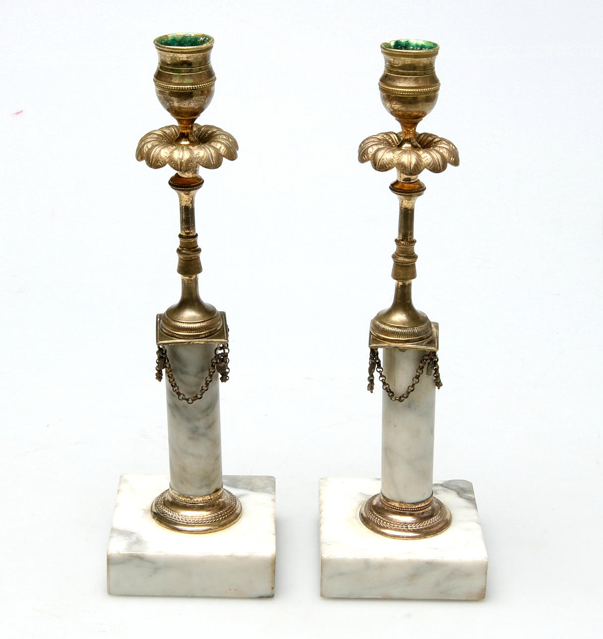 LJUSSTAKAR, 1 par, gustavianska, 17/1800-tal.