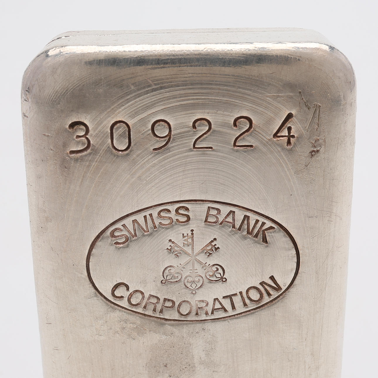 SILVER BAR, FINE SILVER, 999/1000, 1002 GRAMS, SWISS BANK
