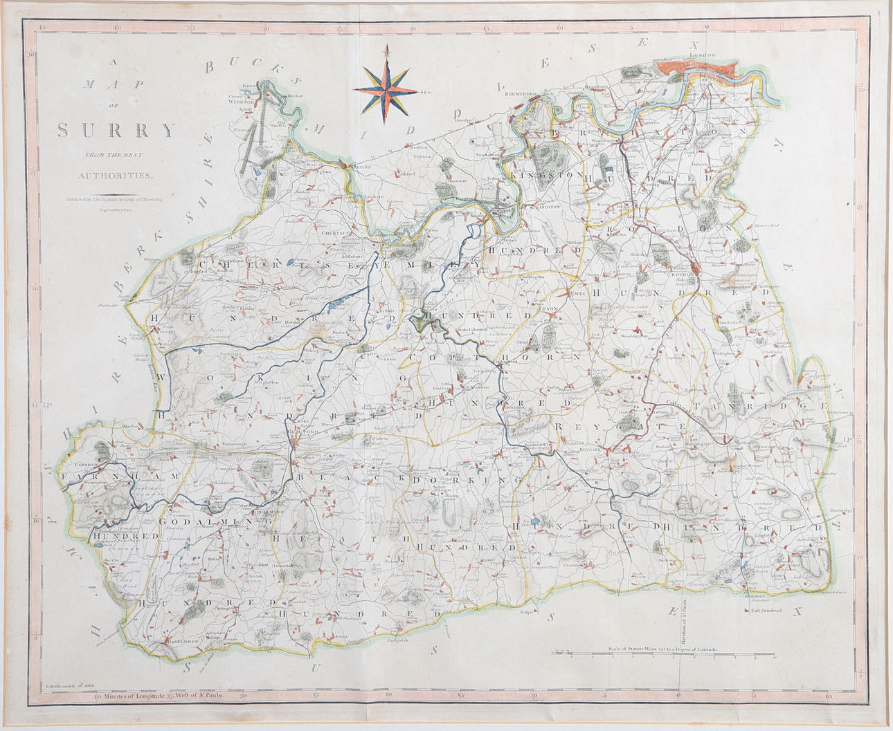 JOHN CARY. A Map of Surry from the best Authorities, 1805. Books, Maps ...