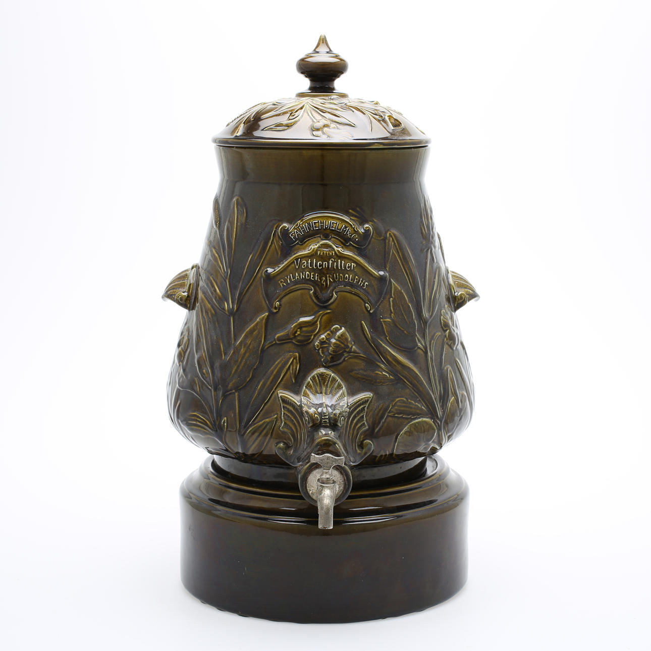 VATTENFILTER, majolika, Rörstrand, jugend, omkring 1900.