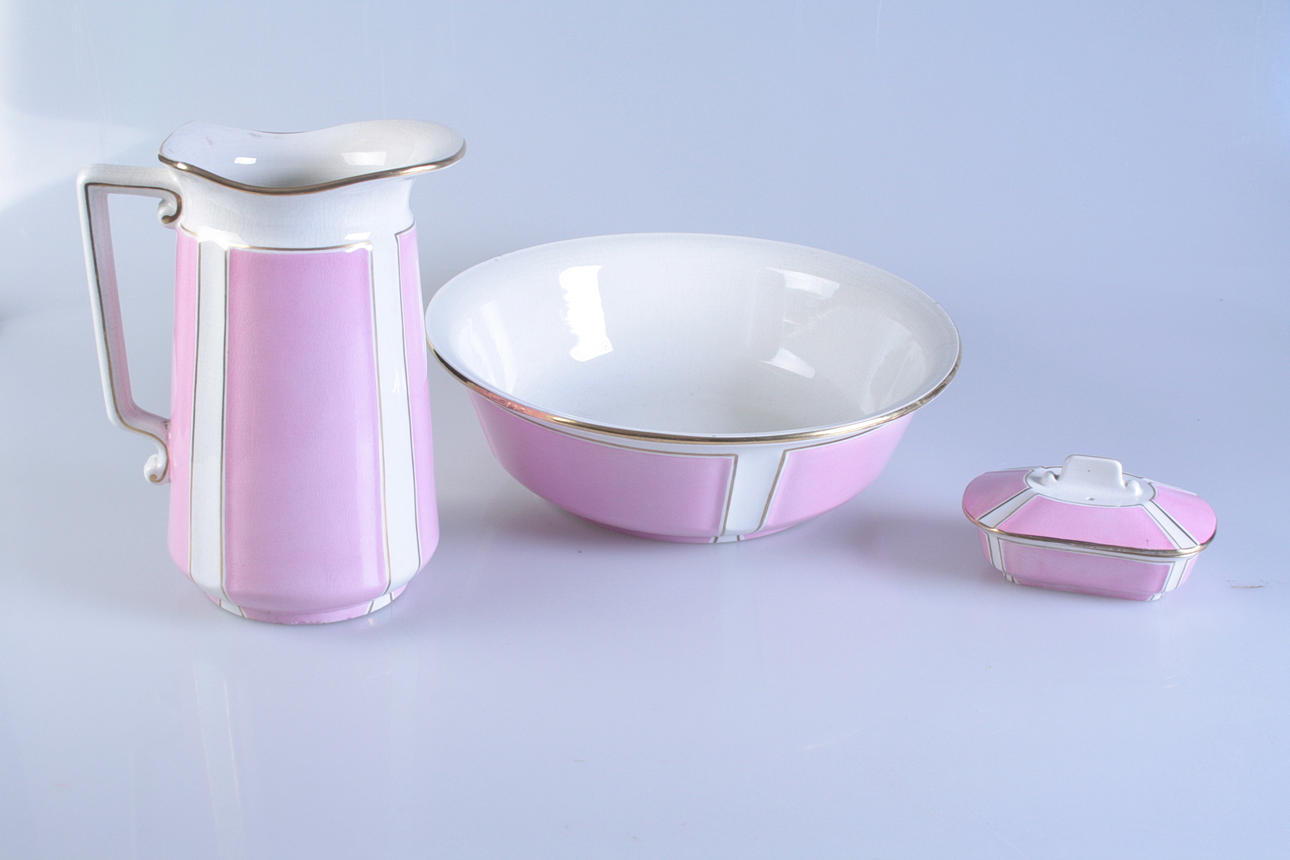 Tvättservis, 3 delar, Gefle, tidigt 1900-tal.