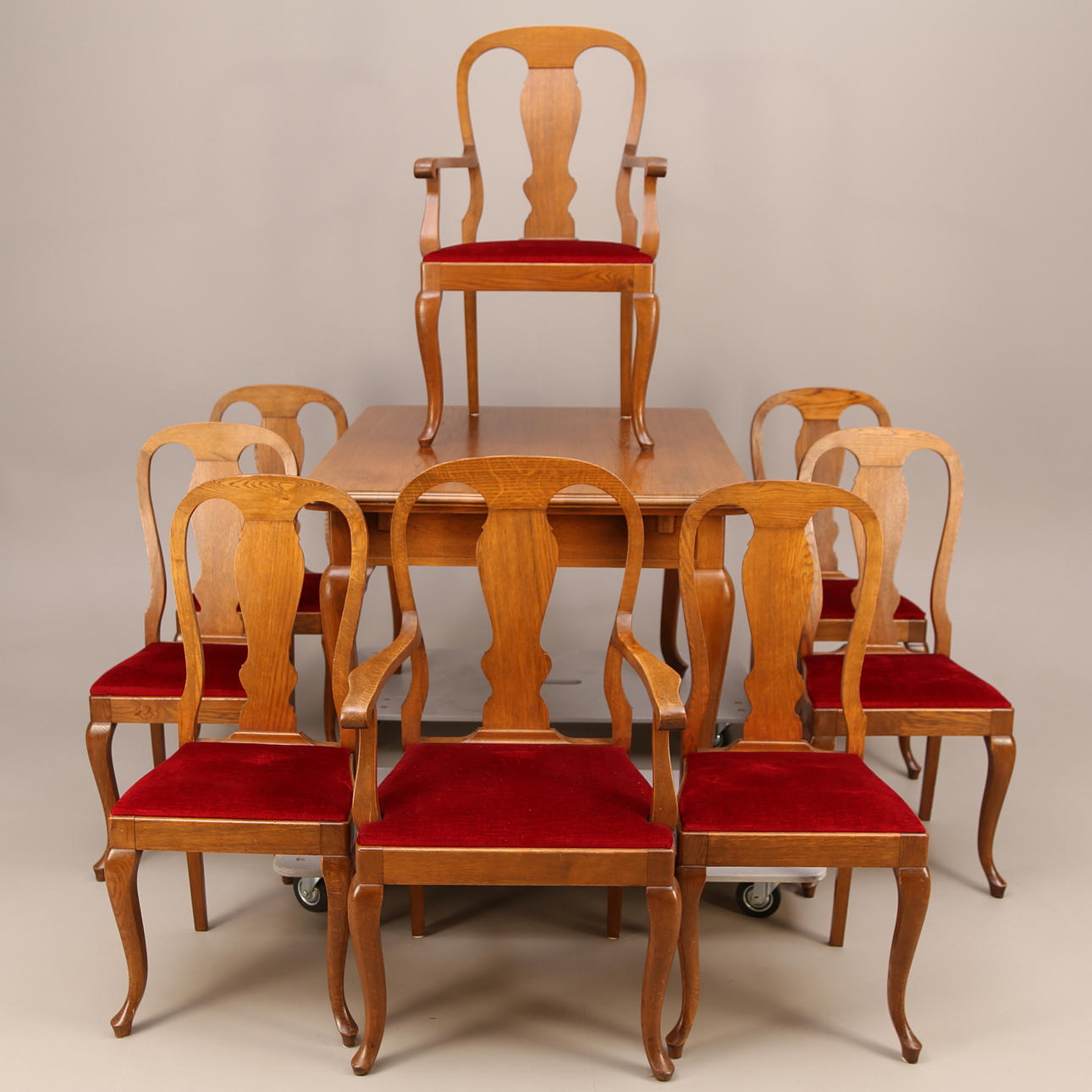 MATSALSGRUPP, 9 delar, ek, nyrokokostil, 1900-tal.