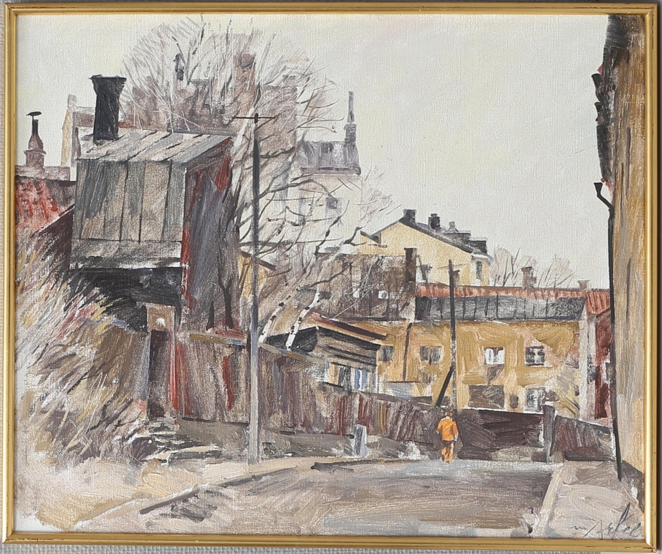 ADRIAN VON ARKEL. Motiv från Söder, Stockholm. Olja på duk, signerad.