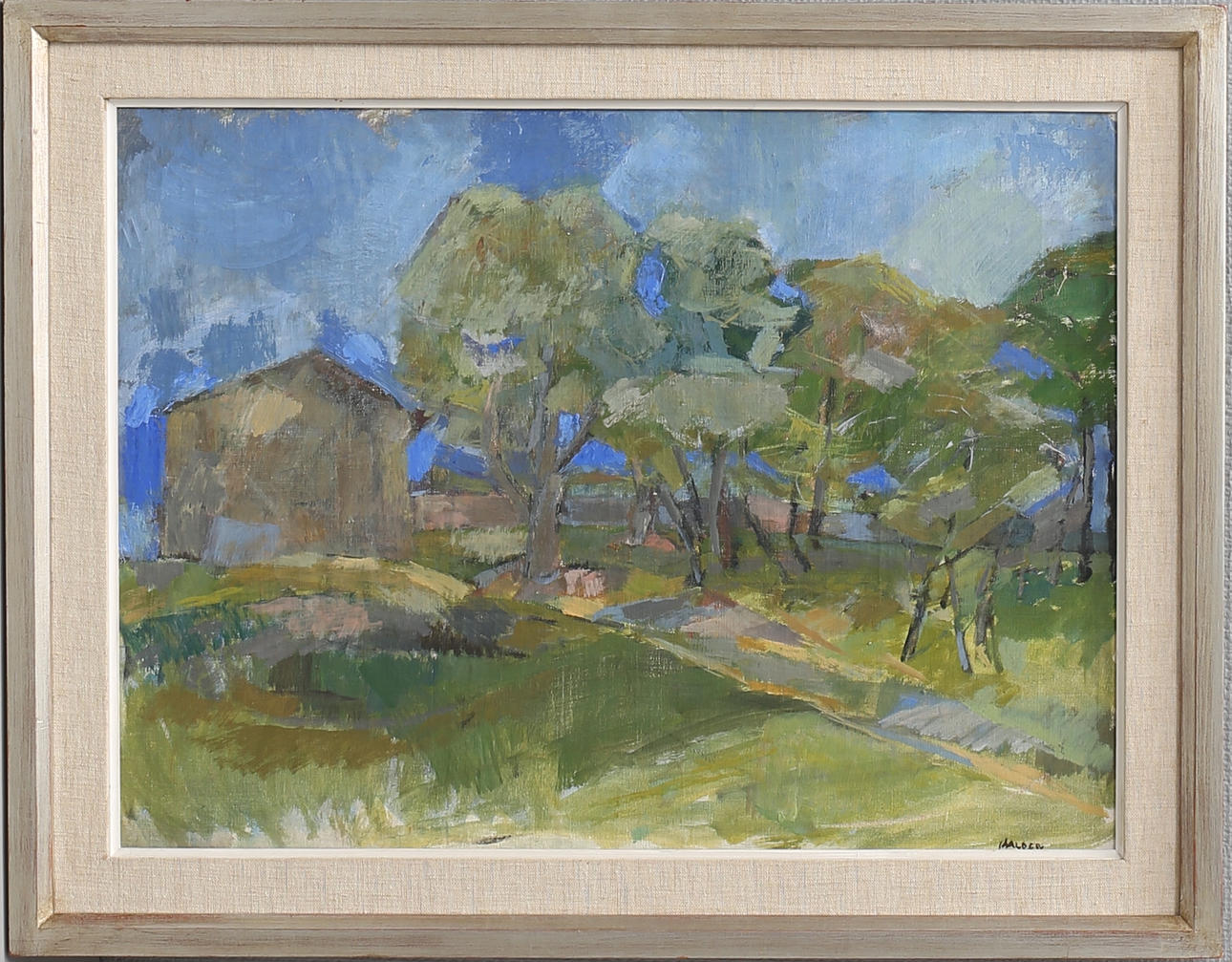 KJERSTIN HALDEN. "Gotländskt landskap, Hoburgen". Olja på duk, signerad.