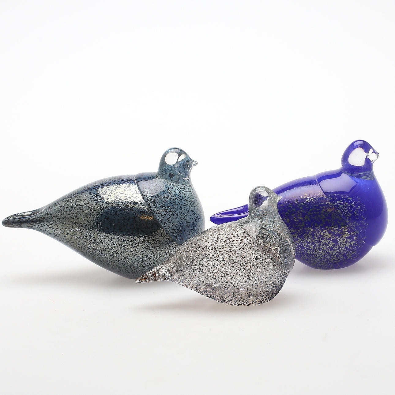 FIGURINER, 3 st, fåglar, glas, Finland, 1900-talets andra hälft.
