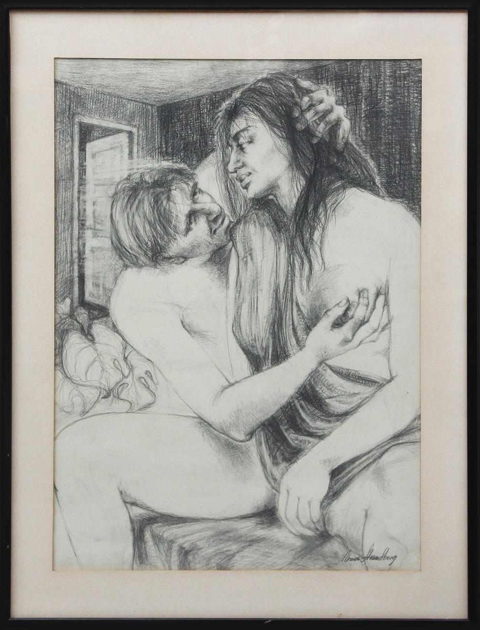 MONICA STRANDBERG. DRAWING, large, signed.