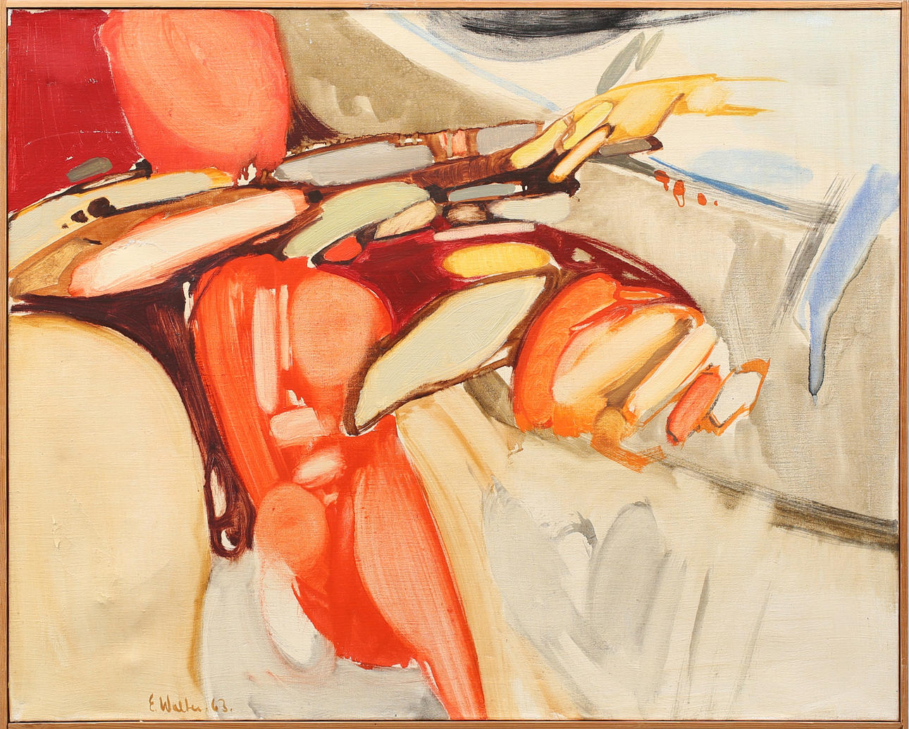 ERIK WALTER PERSSON. Komposition, olja på duk, signerad E Walter och daterad -63.