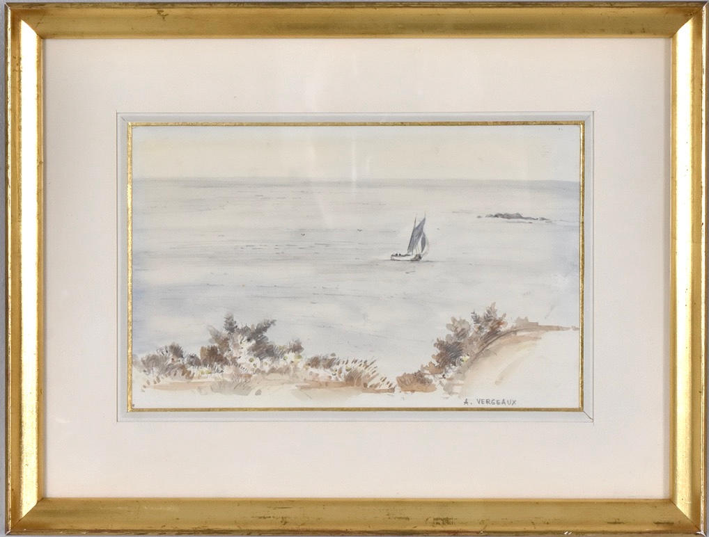 ANDRÉ VERGEAUX 1902-1977. Watercolor.