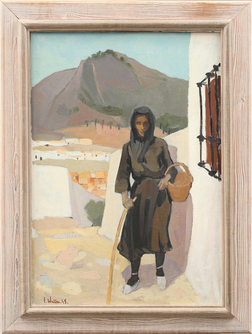 ERIK WALTER PERSSON. Kvinna från medelhavsland, olja på duk, signerad E Walter och daterad -48.