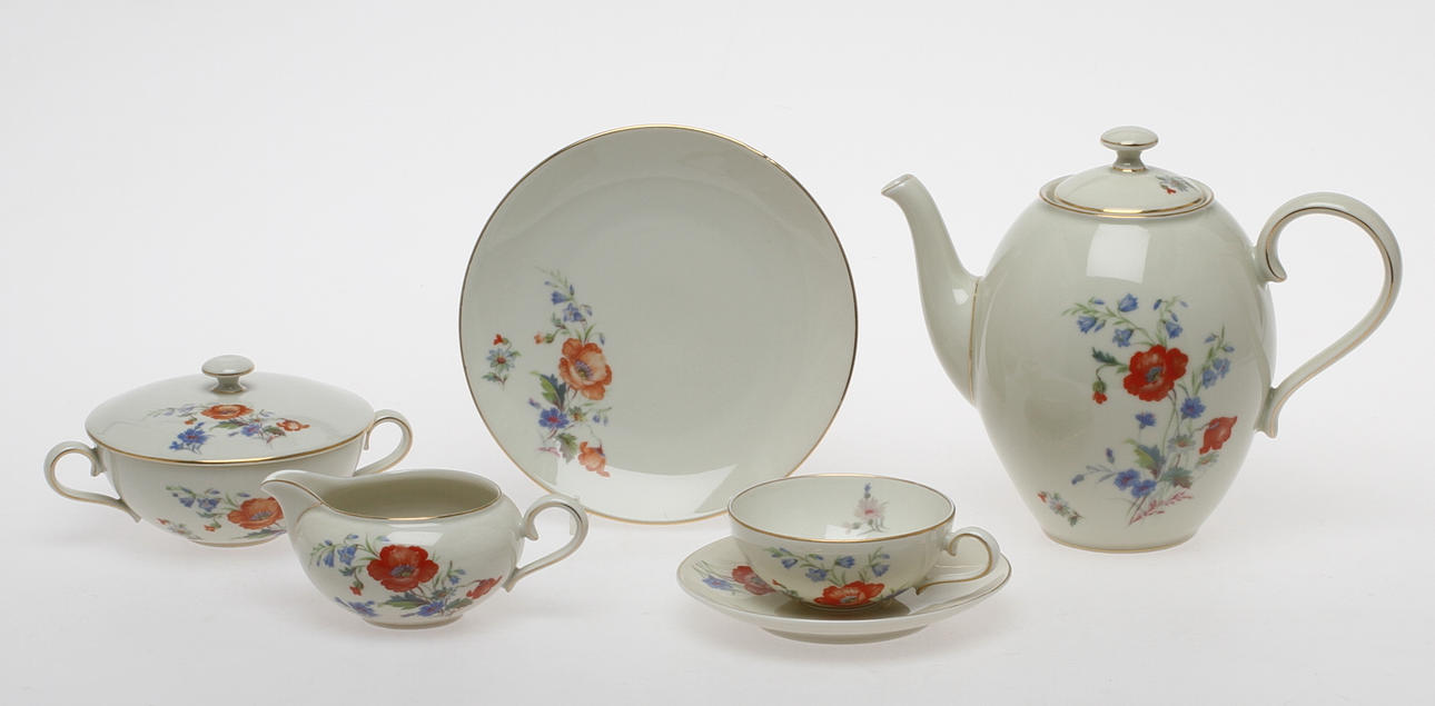 KAFFESERVIS, ca 25 delar, porslin, Bohemia.