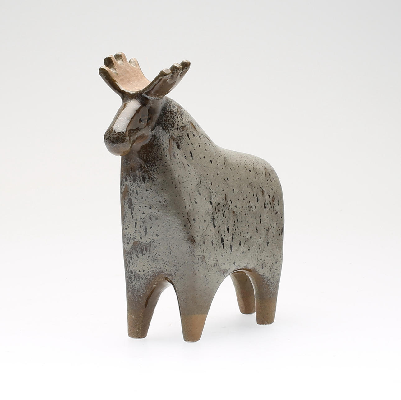 LISA LARSON. stengods,figur, "Älg" ur serien Stora Zoo, Gustavsberg.