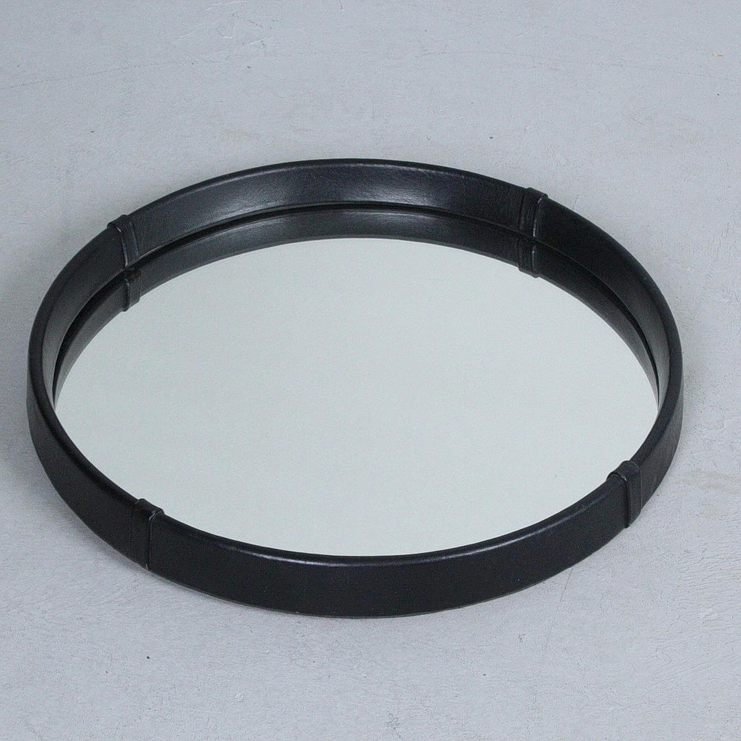 Mirror/ wall mirror, leather.