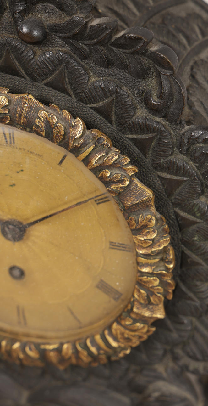 A 19TH CENTURY BRONZE MANTEL CLOCK BY HENRY, BERKELEY SQUARE. Clocks ...