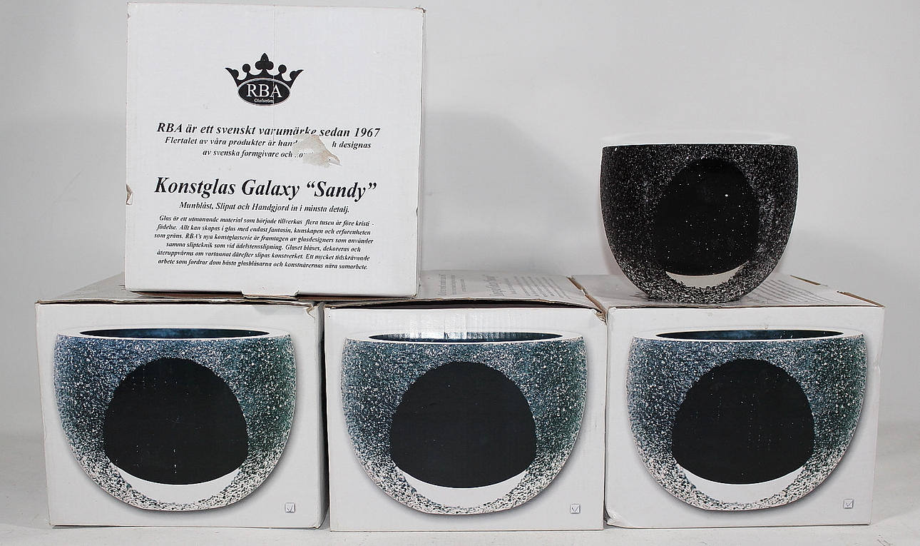SKÅL, 4 st,glas, Galxy, RBA Olofström.