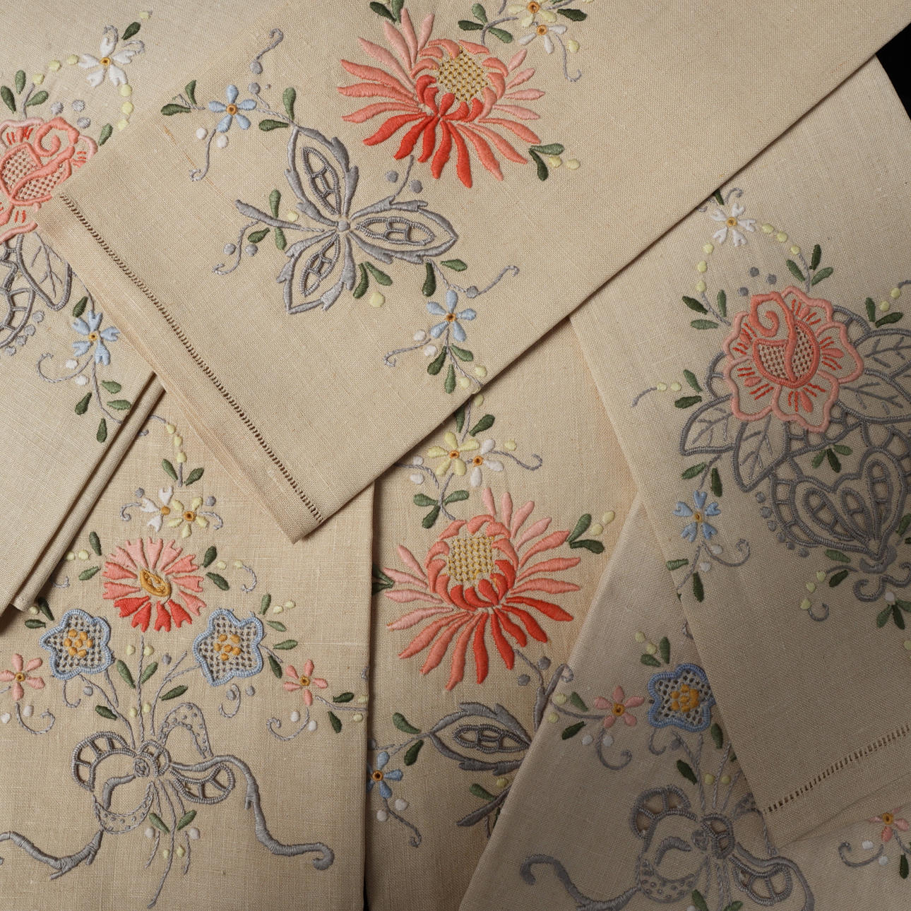 HANDDUKAR, 6 st, linne, 1900-tal.