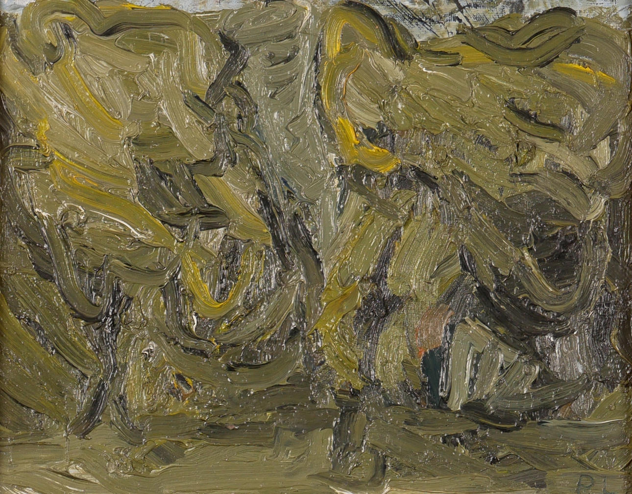 PER LINDEKRANTZ. Abstract composition, oil on cardboard, signed PL.