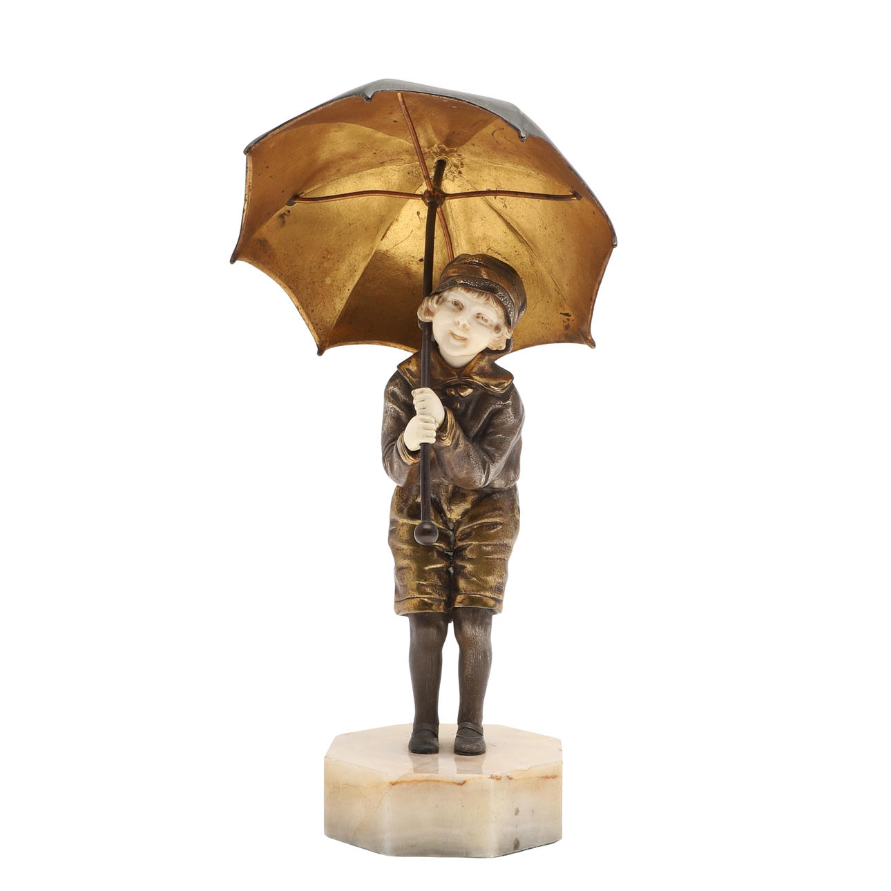 DEMETRE CHIPARUS (1886-1947) - ART DECO BRONZE & IVORY FIGURE.