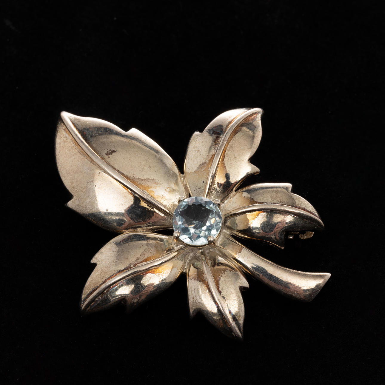 BROOCH, Sterling Silver, Aquamarine.