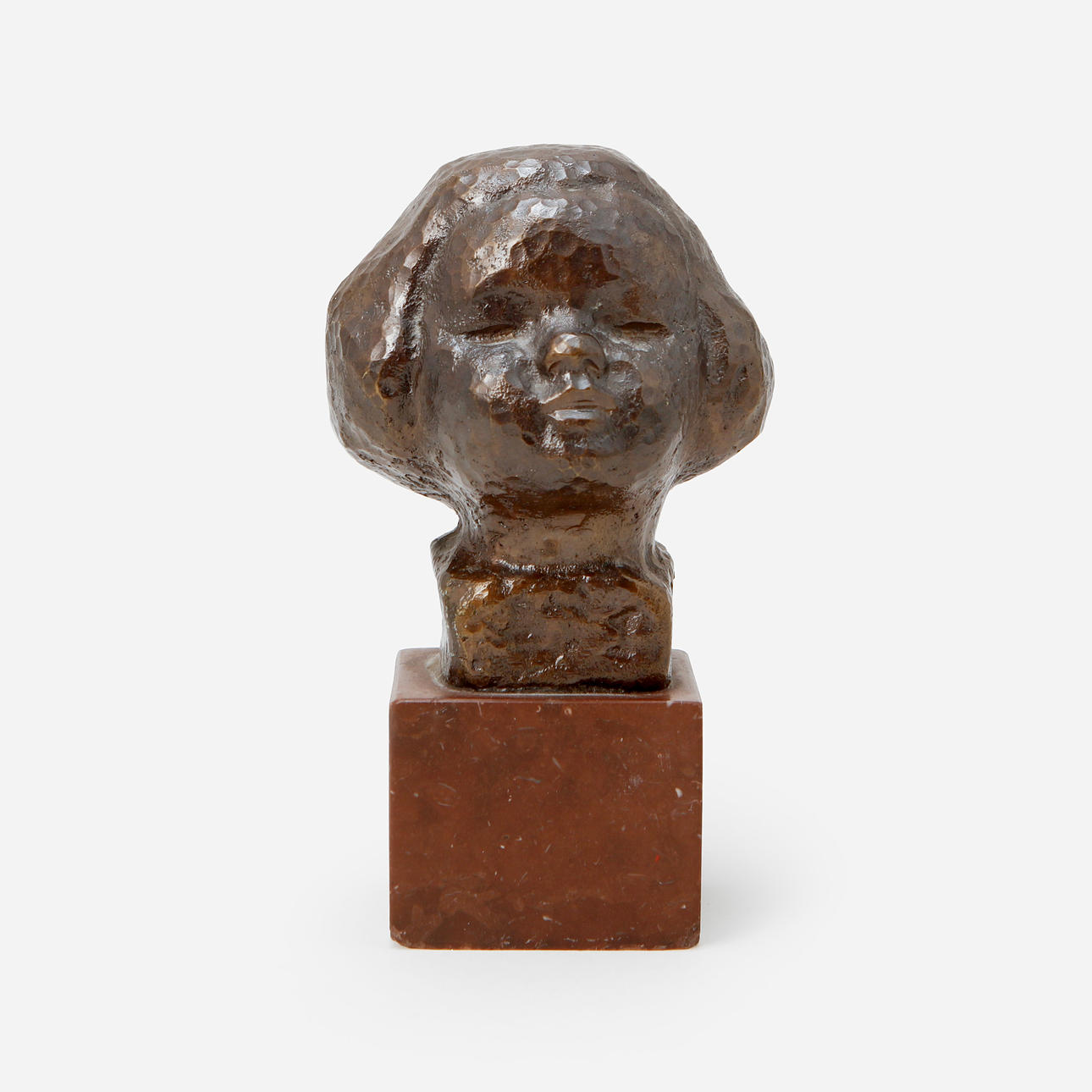 JONAS FRÖDING. Child's head, sculpture, signed.
