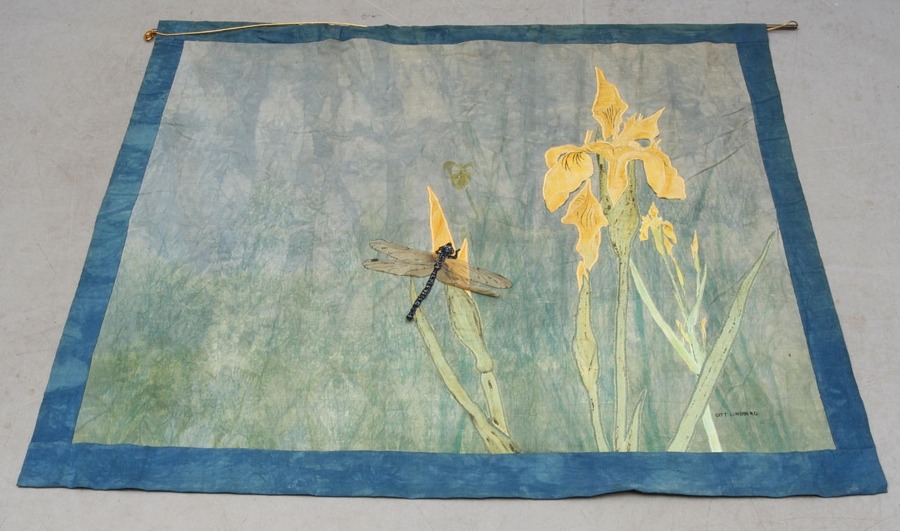 GITT LINDBERG. väggtextil, signerad, 1900-talets andra hälft.