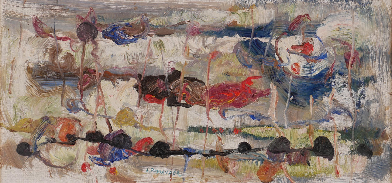 ARMAND ROSSANDER. "Strandmotiv II", olja på pannå, signerad A. Rossander.