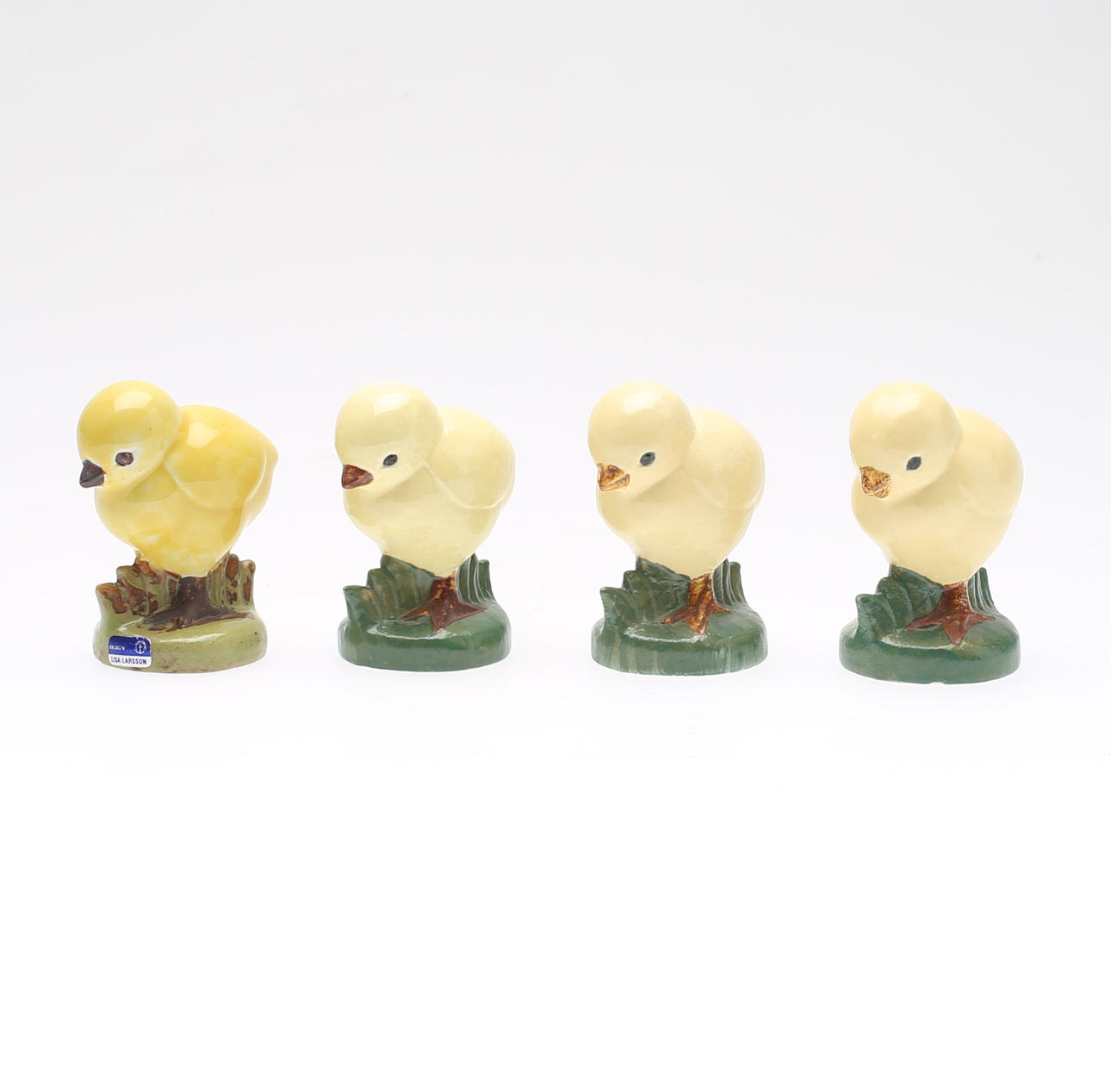 LISA LARSON. 4 st, stengods, figurer, "Kyckling" ur serien Leghorn, Gustavsberg, signerade.